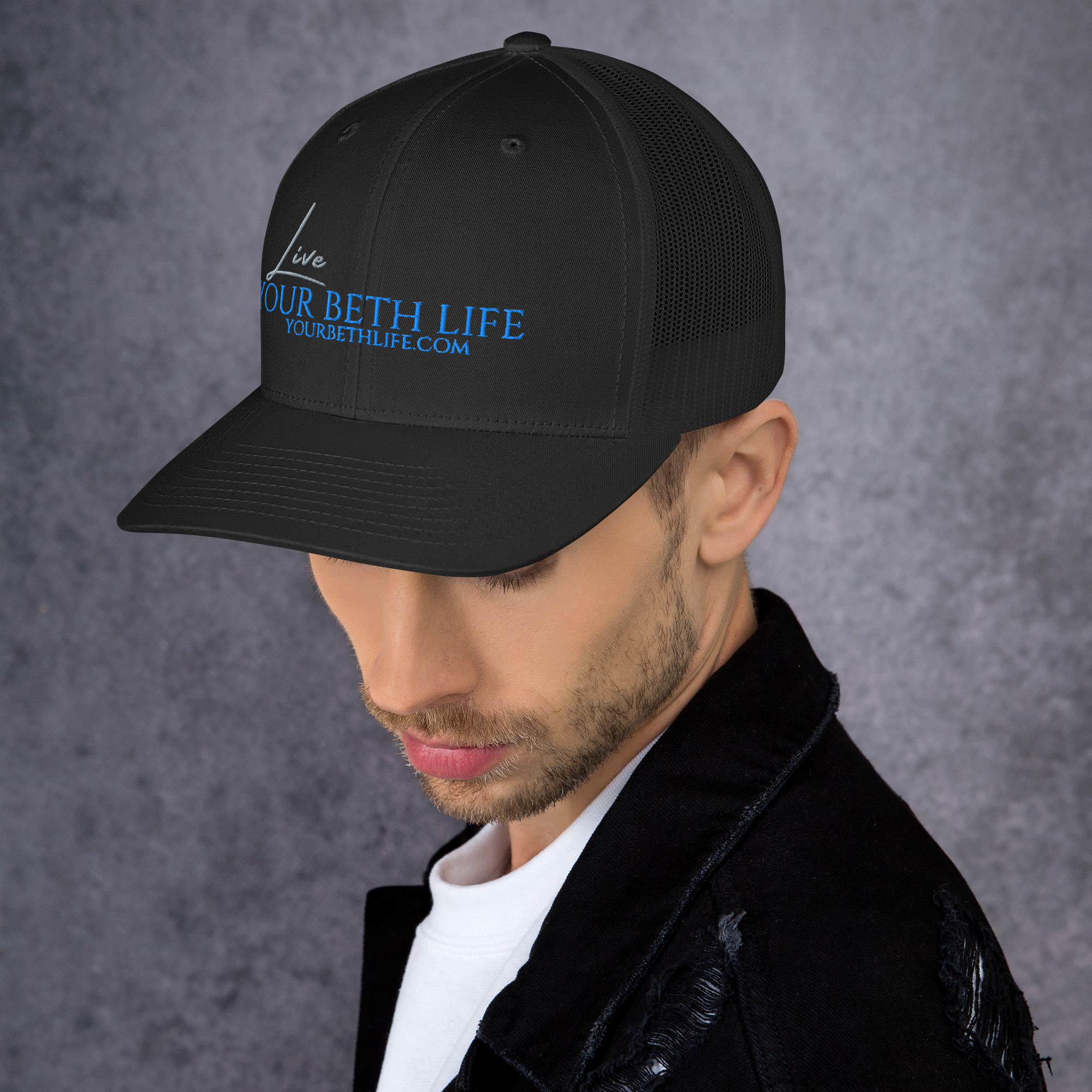 live your beth life embroidery trucker cap live your beth life embroidery trucker cap