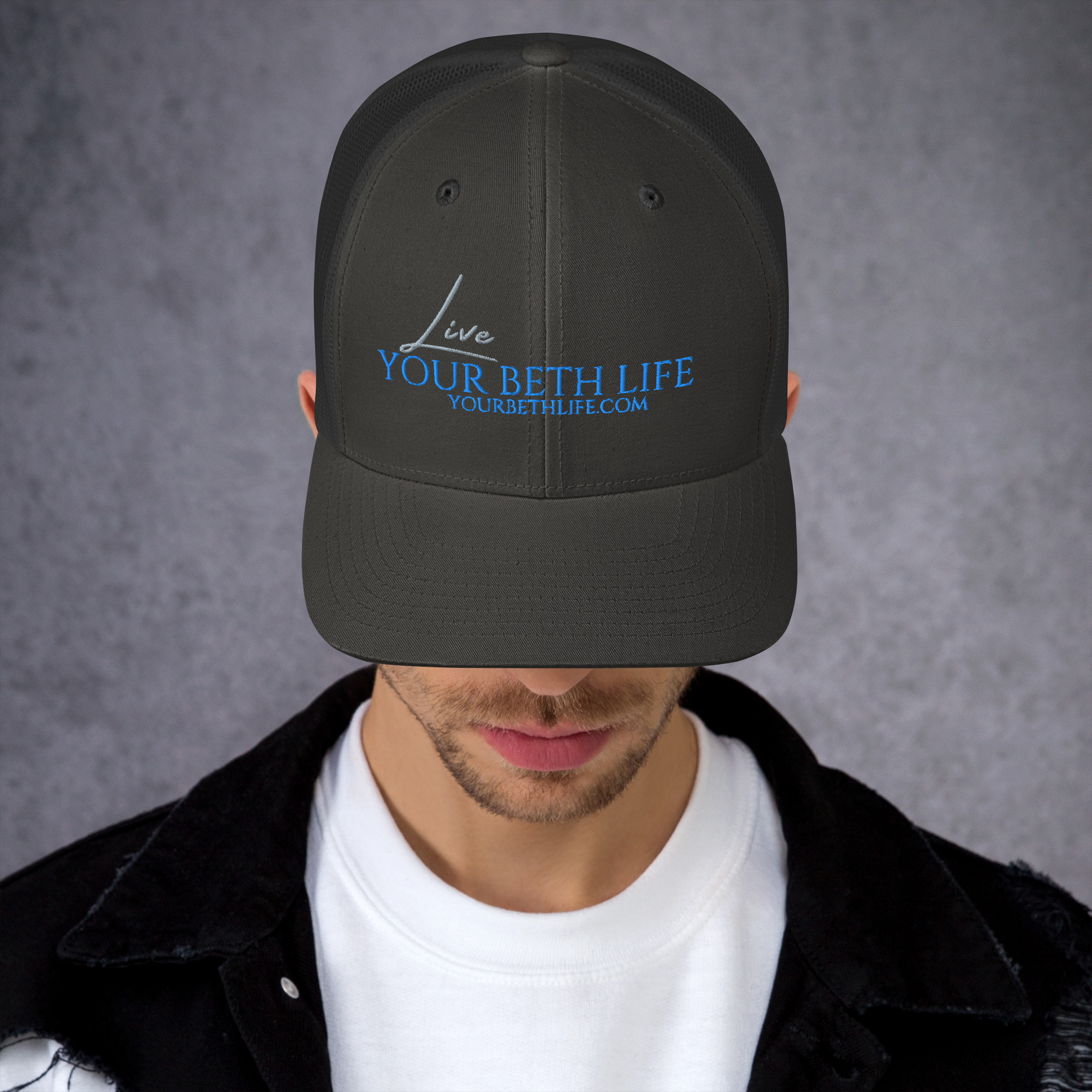 live your beth life embroidery trucker cap live your beth life embroidery trucker cap