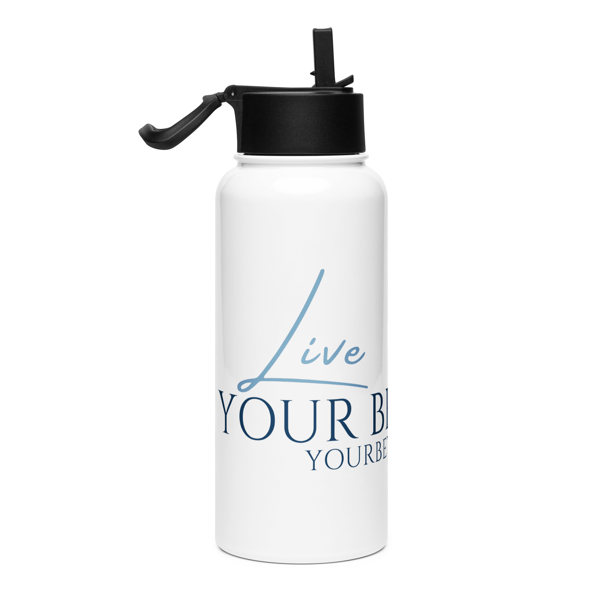 live your beth life stainless steel water bottle with a straw lid live your beth life stainless steel water bottle with a straw lid