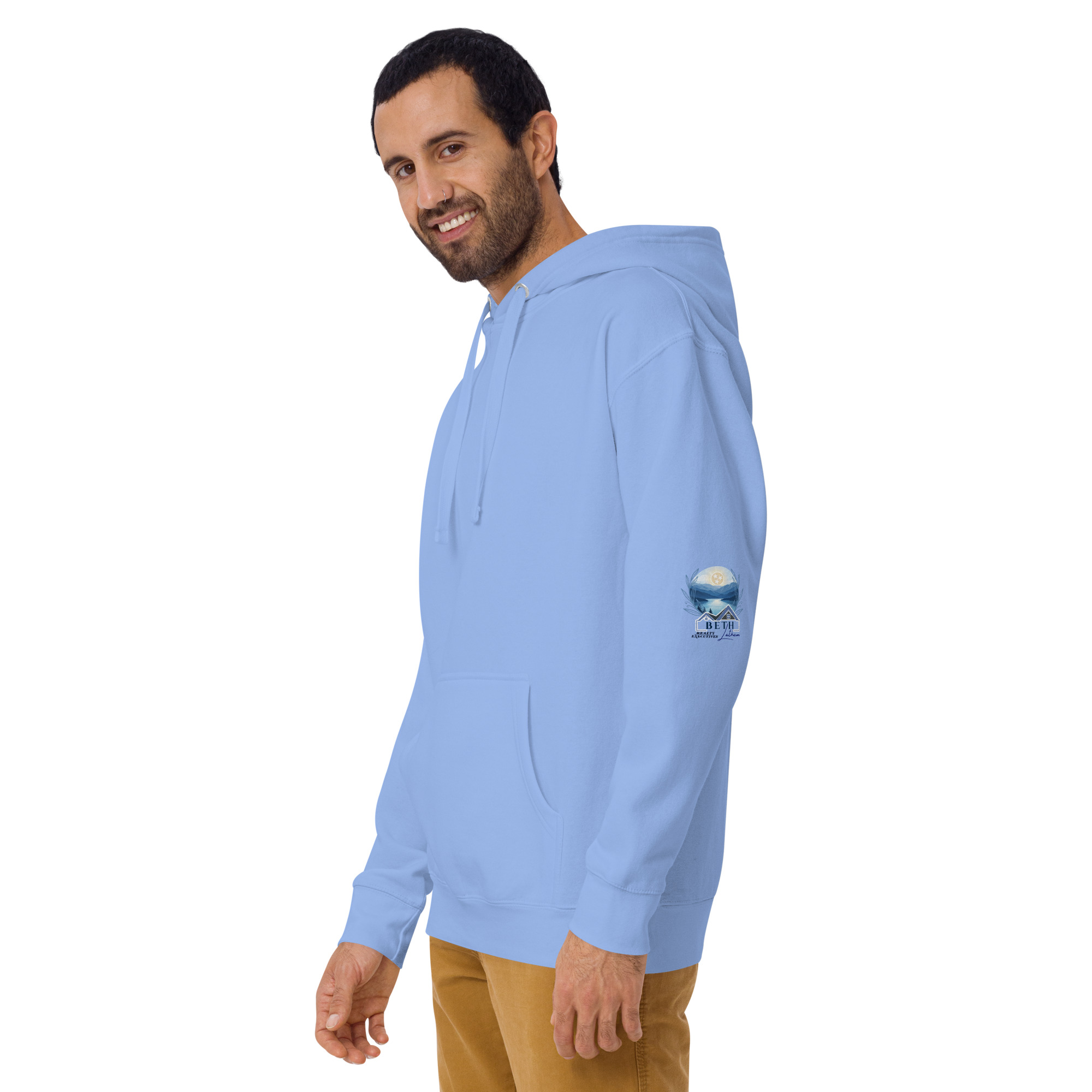 beth latham, latham right sleeve unisex hoodie