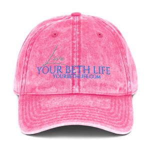 live your beth live embroidery vintage cotton twill cap