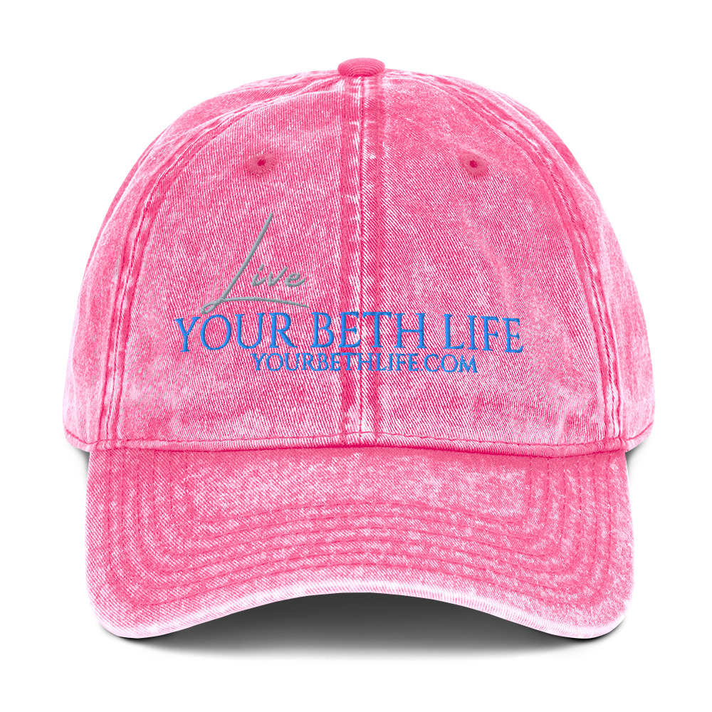live your beth live embroidery vintage cotton twill cap