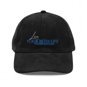 live your beth life 3d puff embroidery vintage corduroy cap